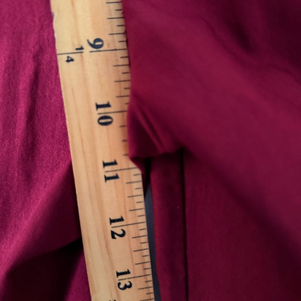 Elegant Burgundy Straight Leg Stretch Trousers Pants size 4P - Picture 8 of 13